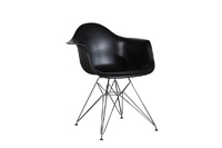 Eames Plastic Arm Chair Wire Legs - Black