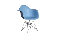 Eames Plastic Arm Chair Wire Legs - Blue