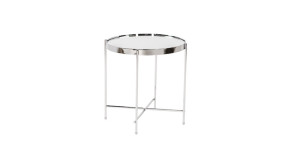 Coin End Table Chrome