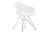 Eames Plastic Arm Chair Wire Leg - White