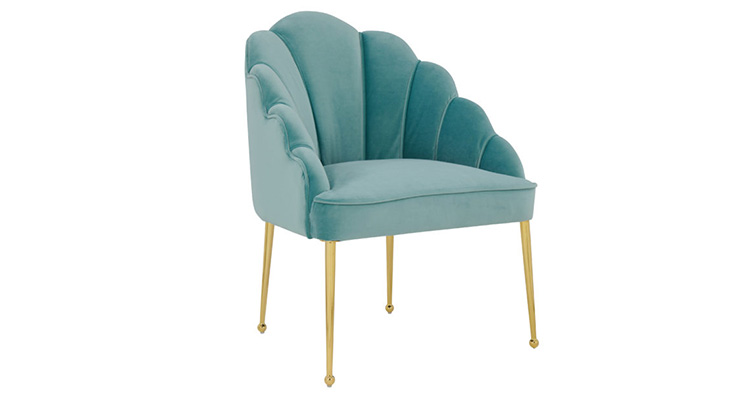 Forum Velvet Chair – Sea Blue
