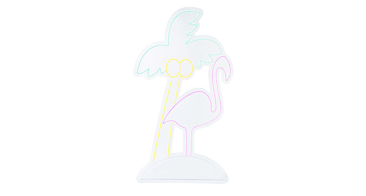 LED Palm & Flamingo