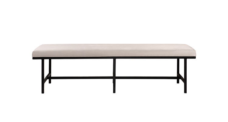 Velvet Gray Bench – 6ft