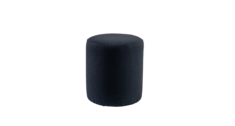 Round Black Ottoman